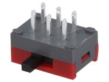 Comutator glisant Poz 2 DPDT 0,1A/30VDC ON-ON lateral