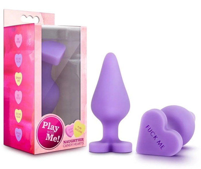 Buttplug Naughtier Candy Hearts - violet