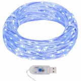 vidalXL Instalatie luminoasa 400 micro LED-uri albastru 8 functii 40 m