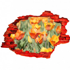 Autocolant decorativ, Gaura in perete, Arbori si flori, Multicolor, 83 cm, 289ST-2
