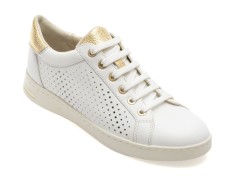Pantofi sport GEOX albi, D151BB, din piele naturala