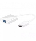 Cablu adaptor HDMI la VGA inclusiv audio alb Goobay
