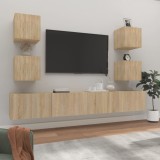 vidaXL Set dulap TV, 6 piese, stejar sonoma, lemn prelucrat