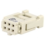 Mufă IDC Mamă 6 Pini Cablu-Bandă 1,27mm 2,54mm