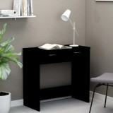 Birou Negru vidaXL, 80x40x75 cm, PAL, 2 Sertare, Birou Calculator, Birou Studiu, Birou Copii