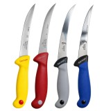 Cumpara ieftin Set 2 cutite pentru carne 29 cm, lama curbata 15 cm, 90 g buc, otel inoxidabil, maner ergonomic, culori aleatorii