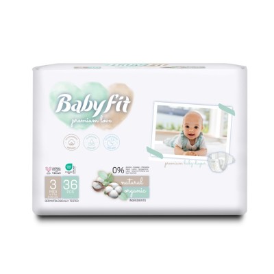 Scutece bebelusi nr. 3 Midi x 36 buc BABY FIT ECO foto