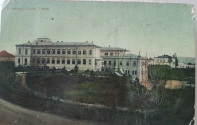 Carte postala, T.Severin, liceul Traian, 1911 foto
