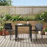 vidaXL Set de Mobilier pentru Exterior 3 pcs Negru și antracit 3422878