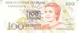B11 - Bancnota foarte veche - Brazilia - 100 novos cruzados