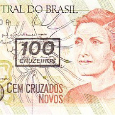 M1 - Bancnota foarte veche - Brazilia - 100 novos cruzados
