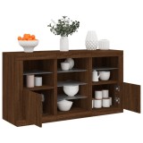 vidaXL Servantă cu lumini LED, stejar maro, 123x37x67 cm