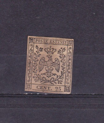 TSV @ - 1852 MICHEL 4/II - MODENA, 25 cent. MNH/**LUX foto