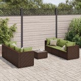 vidaXL Set mobilier de grădină cu perne, 7 piese, maro, poliratan 3308030