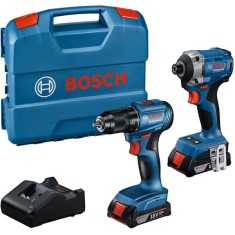 Bosch GSR 185-LI + GDR 18V-215 - Masina de gaurit si insurubat 50 Nm + Masina de insurubat cu impact 215 Nm M6-M16 + Set 2 acumulatori si incarcator L foto