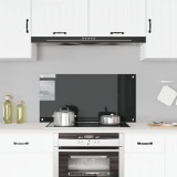 vidaXL Panou antistropi de bucătărie negru 100x50 cm sticlă securizată