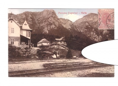 CP Poiana Tapului - Halta, circulata 1910, animata, stare foarte buna foto