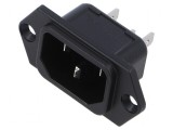 Conector alimentare AC soclu tată 10A 250VAC IEC 60320 IP40