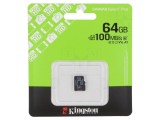Card memorie microSDXC Kingston 64GB 100MB/s Class 10 UHS-I SDCS3/64GBSP