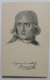 Gravura tip Carte postala Napoleon Bonaparte general