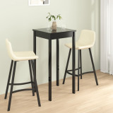 Masă bar Gossi, MDF negru, 55x55x107 cm, design modern, ideală HORECA, blat ușor de curățat, picioare lemn pin