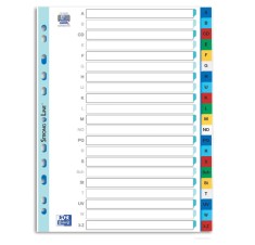 Separatoare pentru mape Oxford Strong-Line Index A4 A-Z, 21 de bucati, multicolor - RESIGILAT