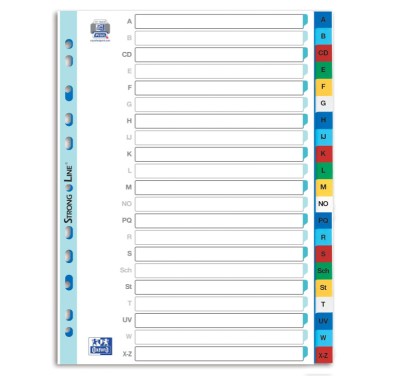 Separatoare pentru mape Oxford Strong-Line Index A4 A-Z, 21 de bucati, multicolor - RESIGILAT foto
