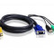 CABLU KVM ATEN, convertor Serial la Video + USB + PS/2, conector 1: SPHD-18...