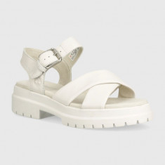 Timberland sandale de piele London Vibe femei, culoarea alb, cu platforma, TB0A62ACEM21