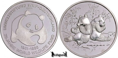 1986 (1961-1986), medalie argint: 25 ani WWF - Federală Germană (RFG) foto