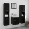 vidaXL Set mobilier de baie, negru, lemn prelucrat 3071217