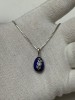 LANT + PANDANTIV AUR alb 14K - OU de Paste + Email Albastru - Model Faberge - Grecia !