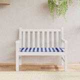 vidaXL Pernă bancă grădină, albastru&amp;alb, 120x50x4 cm, textil oxford