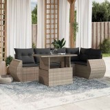 VidaXL Set canapele de grădină cu perne, 7piese gri deschis poliratan 3268552