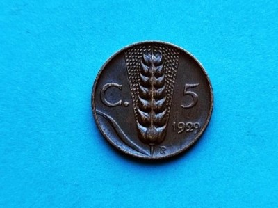 5 Centesimi 1929 Italia-stare buna- foto
