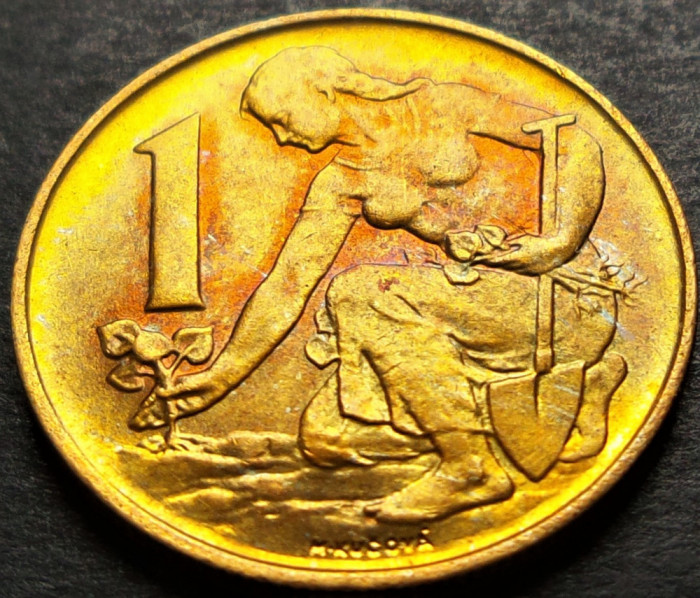 Moneda 1 COROANA - RS CEHOSLOVACIA, anul 1990 * cod 2000 A = patina frumoasa