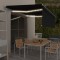 vidaXL Copertina automata cu stor&amp;senzor vant&amp;LED, antracit, 4x3 m