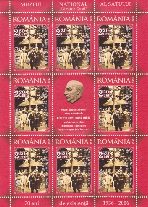 Romania 2006, LP 1721 a, Muzeul Satului D. Gusti, minicoala, MNH!
