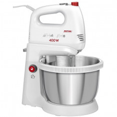 Mixer cu bol MPM MMR-21Z, rotativ, 400W, 3.5l, 5 trepte de viteza, functie TURBO, alb