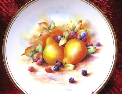 FARFURIE PORTELAN ROYAL KENT BONE CHINA STAFFORDSHIRE ANGLIA DECOR FRUCTE PERE SI MURE 23 CM foto