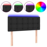 Cumpara ieftin Tablie de pat cu LED, negru, 100x5x78/88 cm, piele ecologica
