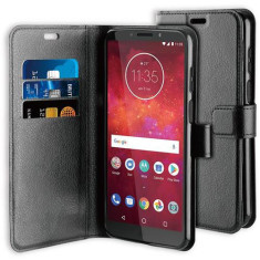Husa Telefon Wallet Case Motorola Moto Z3 Play Black BeHello foto