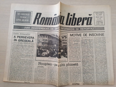 romania libera 6 mai 1990- iliescu despre evenimentele din piata universitatii foto