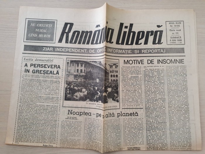 romania libera 6 mai 1990- iliescu despre evenimentele din piata universitatii