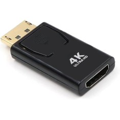 Adaptor DisplayPort tata la HDMI mama 4K Ultra HD, Plug Play, compatibil PC, laptop, monitor, proiector, 4 cm, negru