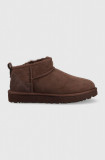 UGG cizme de zăpadă din piele Classic Ultra Mini culoarea: maro 1116109.BCDR