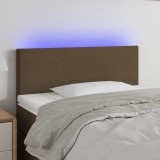 Cumpara ieftin Tăblie de pat cu LED, maro &icirc;nchis, 80x5x78/88 cm, textil