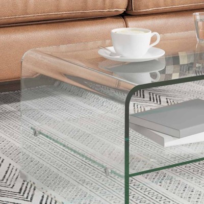 vidaXL Măsuță de cafea, transparentă, 98x45x31 cm, sticlă securizată 284745 foto