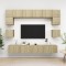 vidaXL Set de dulapuri TV, 8 piese, stejar sonoma, lemn prelucrat 3079007