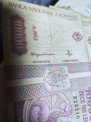 Bancnota 10000 lei-ROMANIA,anul 1994,lot 20 bancnote circulate seria A.de colect foto